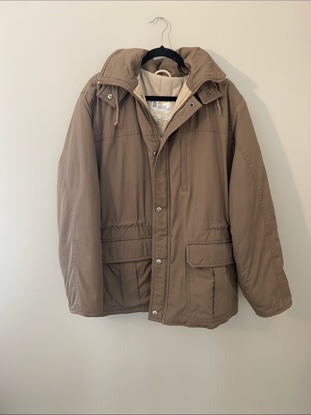 London Fog Men's Hooded Puffer Jacket - Brown